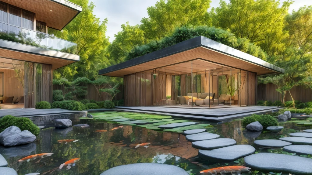 ((Masterpiece)), (best quality), (ultras Realistic), 8k, Raw photo, a rendering of a modern house with a garden and a pool, precise architectural rendering, high quality rendering, award-winning render, professional render, beautiful 3 d rendering, beautiful rendering, architectural rendering, a photorealistic rendering, luxcore render, stunning render, an award winning digital render, beautiful rendered, high-quality render, architectural 3 d render, artistic render, a view of a garden with lots of flowers and plants, in a cottagecore flower garden, cottagecore flower garden, lush flowery outdoors, garden with flowers, flower garden summer morning, lots of plants and flowers,with a french garden, lush plants and flowers, home and garden, garden at home, homes and gardens, permaculture, with a garden, sustainable architecture, gardening, green house, homes and garden magazine, beautiful house on a forest path, vegetal architecture,