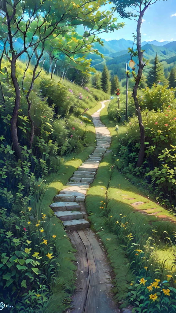 Walking Girl, Leprechaun Maiden, Spirit Girl, Path in the woods, wood, time to climb the mountain path, Karst Pillar Forest, There are lots of plants, Hiking trails, The road to the lush forest, Canyon in the mountains, View from afar, woodとファンタジーの谷で作られた