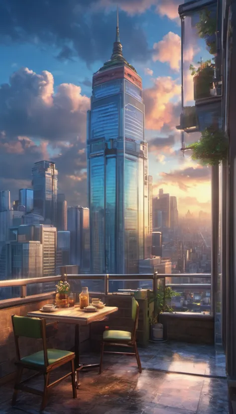 (masterpiece:1.2), best quality,pixiv,cozy animation scenes,
scenery, cityscape, city, skyscraper, building, window, cloud, sky,...