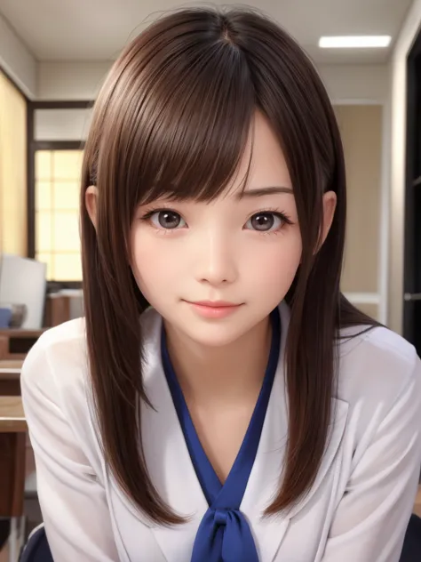 （ultra detailed realistic human skin, japanese  ultra extremely amazingly beautiful girl:1.2), shiny charming eyes, (school unif...