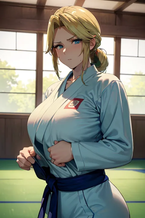 Masterpiece
(woman,The facial expression is accurate,Anime style face,greenish blue eyes )
Group
((The place is a judo hall))
((...