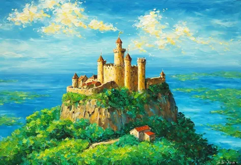 Painting with paints and palette knife。Laputa: Castle in the Sky、Small Birdasterpiece