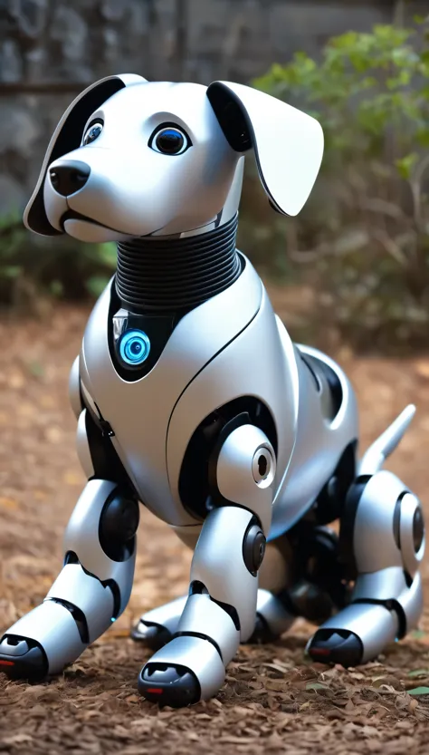 robotic dogs: AIBO, The highly evolved AIBO,Highest quality, Realistic, photoRealistic, Award-winning photography,