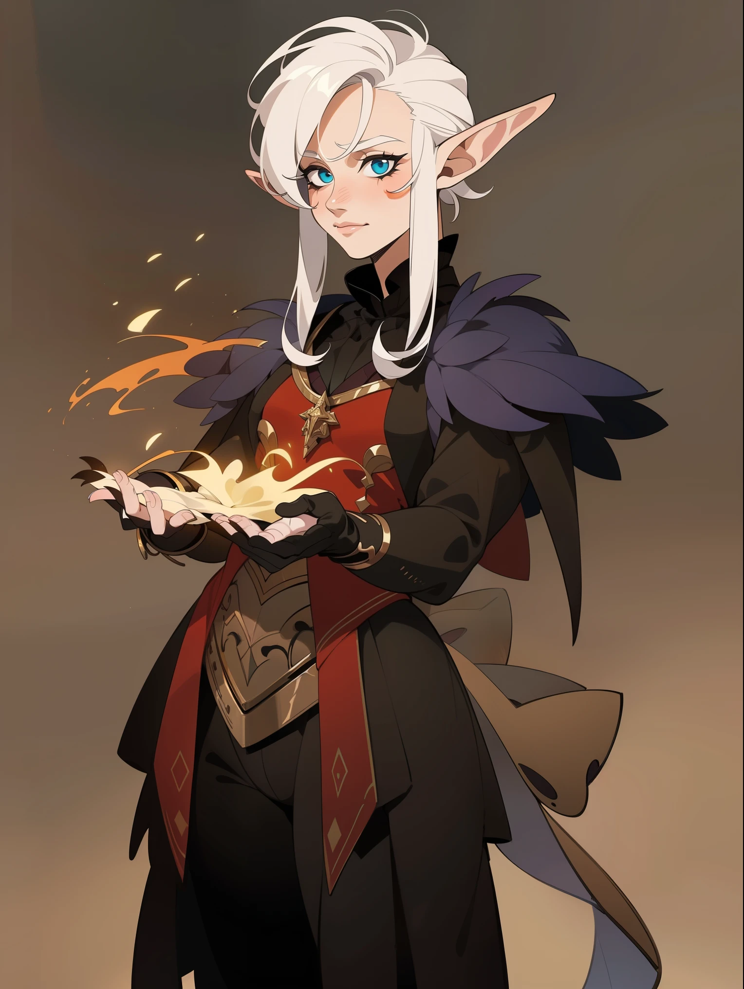 ((1 man)) Adopt the concept of the character ,elf , , whole body, ((gothic outfit)), Bare hands, a femboy, with white hair, In the hands of the bow