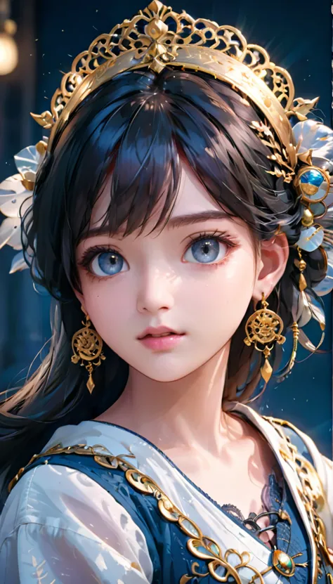 detailed eyes, perfect features, (masterpiece), (best quality), (good quality), intricate details, earrings, ray tracing, (depth...