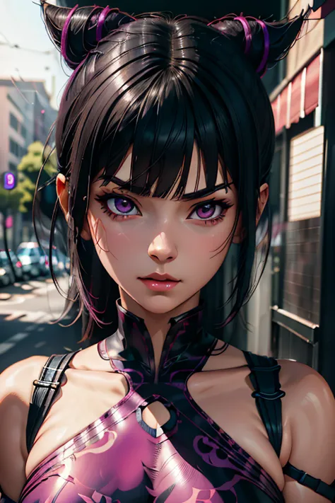 knife juri han character from street fighter game, realistic 3d anime style, cute anime girl, beautiful digital art, realistic 3...