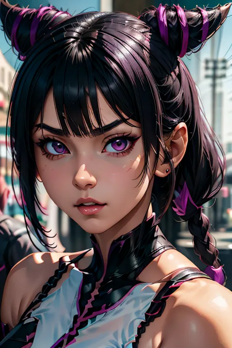 knife juri han character from street fighter game, realistic 3d anime style, cute anime girl, beautiful digital art, realistic 3...