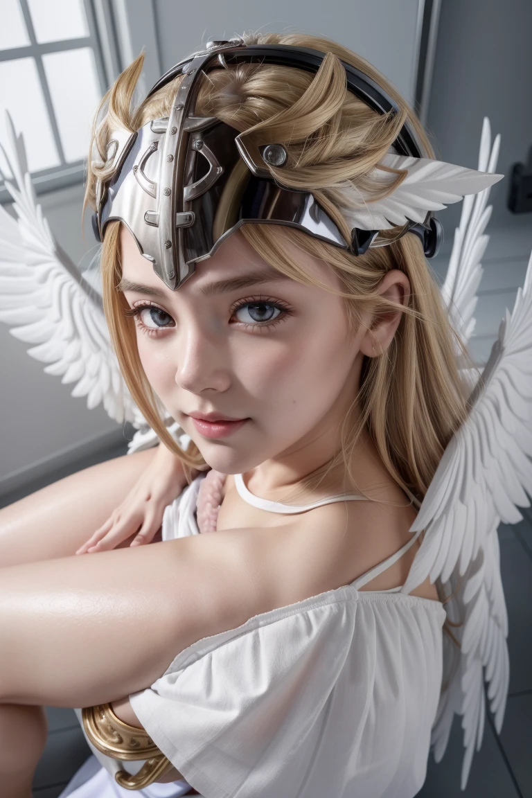 girl using a diamond anal plug and best quality, intricate details, 1 girl, Angewomon, winged helmet, helmet over eyes, Helmet ON, covered eyes,white multiple wings, White wings, Hagoromo Rosa, High Definition, (bottom view for selfies:1.1) 1 beautiful blonde European woman、whole body, She&#39;in the model, pose sexy, subtle smile,flirting with the camera, (holding the camera:1.2),,(beauty face:1.2),perfect face, perfect your hands, perfect chest, perfect hair, She is standing on a chinatown street , Kodak Gold, Transparent white mini shirt, Open your legs, sexual excitement, sexual expression, shiny skin,vaginal discharge,,without bra, Visible crotch, open legs, without underwear、crotch slit、focus on crotch, Don&#39;Do not wear underwear、full nude、No pubic hair、shaved off、Show genitals and pubic hair、Both pubic hair and genitals are visible, (((lift your skirt, lift your skirt con ambas manos, Lift your skirt yourself))),squat，Open your legs,looking to the camera, The pubic shape is transparent and clear, soaked in sweat, pose (doblar las rodillas y las open legs),(sit squat: 3, The skirt flutters in the wind、no panties、wind lifting skirt、good butt、perfect buttocks、eyes from below、whole body