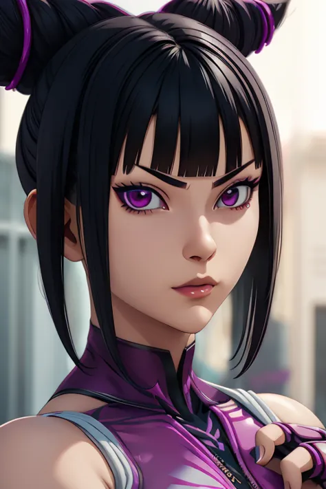 knife juri han character from street fighter game, realistic 3d anime style, cute anime girl, beautiful digital art, realistic 3...