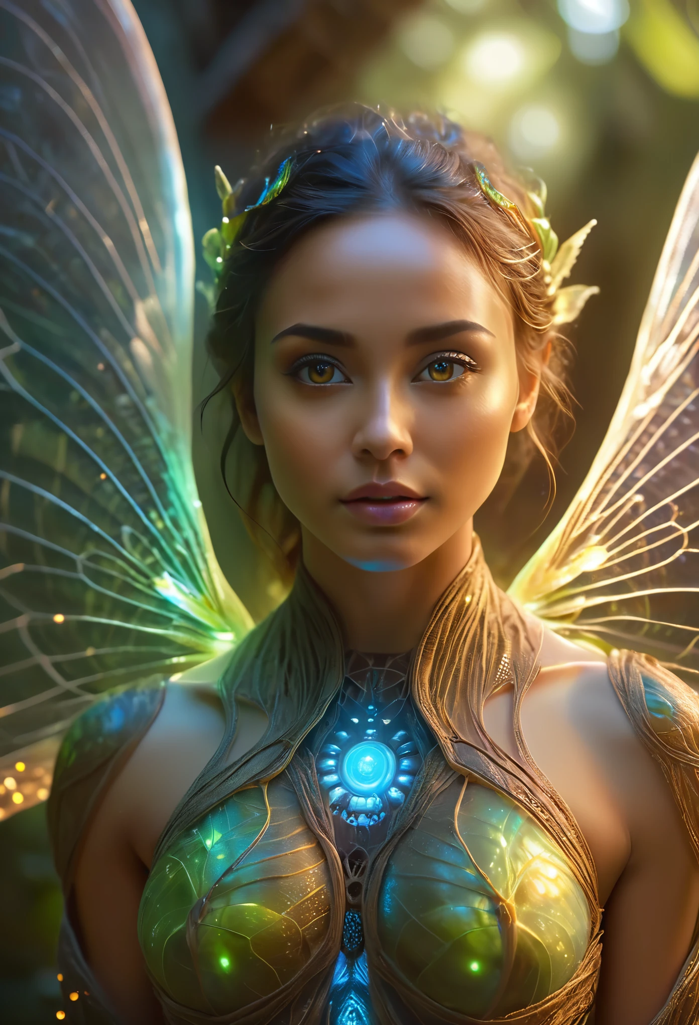 1 beautiful female alien girl emerging from a cocoon, detailed beautiful face like cute girl and body, from back, (glowing eyes, glowing skin:1.5), intricate organic details, translucent wings, symmetrical face, ethereal lighting, cinematic, vibrant colors, digital art, highly detailed, 8k, photorealistic, whole body, Floating in the air