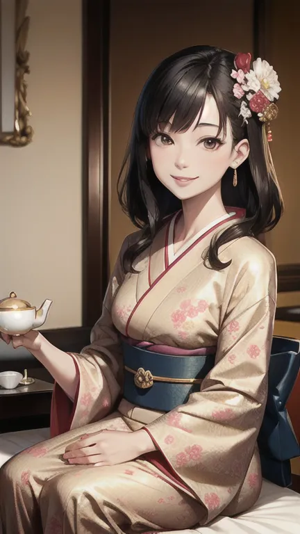 ((masterpiece)),((ayako katagiri)),((katagiri ayako)),((full smile)),((smile)),((happiness)),healthy beauty,((((tea time)))),(((...