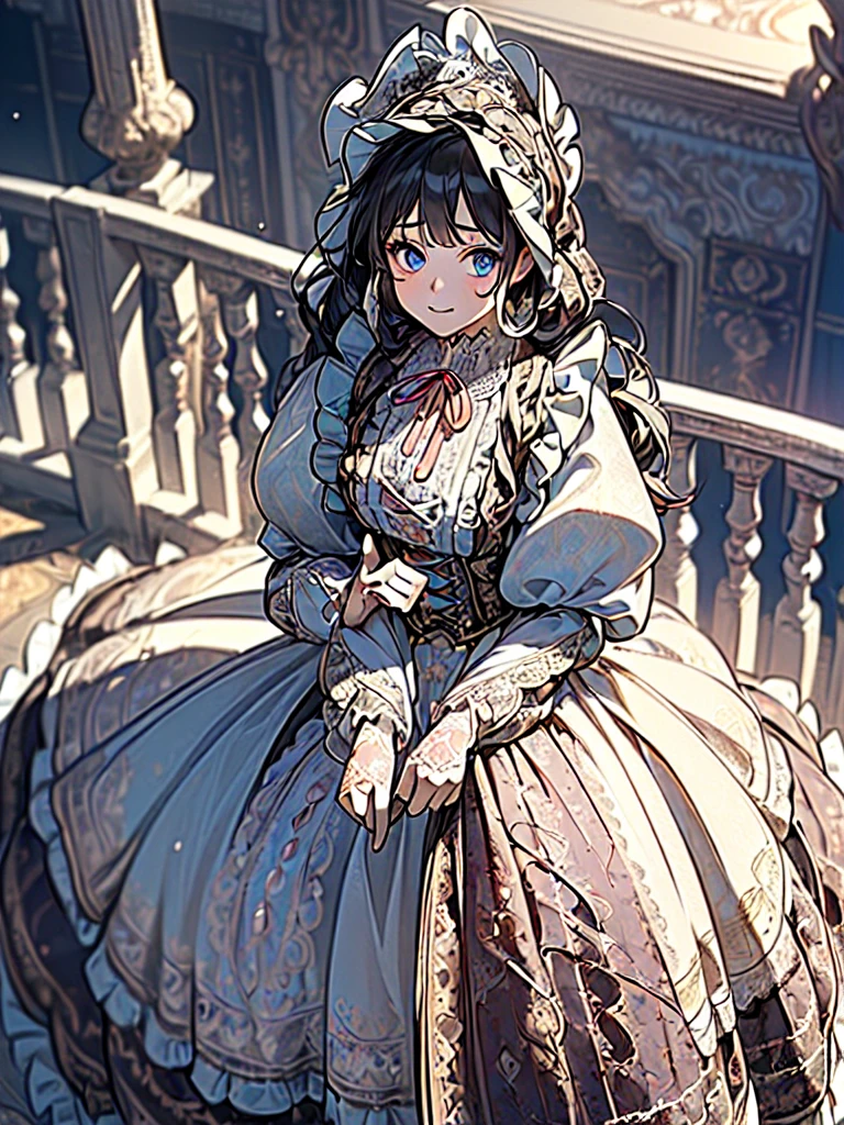 ((Superbly detailed drawing, ultra detailed, exquisite quality, absolutely resolution)), (((young face solo princess))), (((Unsurpassed gorgeous rococo victorian gown with voluminous huge hoopskirt and long hems, princess style skirt:1.5))), ((transparency gown, fluffy and full of pleats skirt:1.3)), (Super detailed and intricate exquisite design gown:1.5), ((overwhelming amount many ruffles with ribbons with intricate lace with Super detailed and intricate embroidery:2)), ((huge breasts, breasts cleavage)), (ponytail, fluffy long Expressive, hair pink hair), super voluminous long hair, hair ornament tiara, happy smile, ((cowboy shot, looking up, looking at viewer, from above, leaning forward, from front, curtsey:2)), (blurry background, depth of field:1.35), super detailed skin, super delicate and beautiful face, (eyes blue eyes), (backlighting, particle effect, caustics), (((sharp focus))), (anime moe art style:1.3),