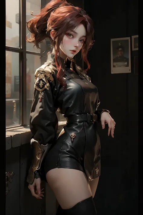 ((best quality)), ((masterpiece)), (details:1.4), 3d, image of a beautiful cyberpunk woman., hdr (high dynamic range), mature wo...