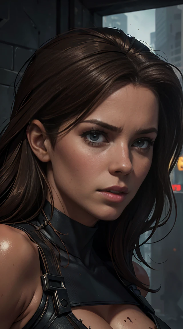 Hyperrealistic close-up photo of Kate Beckinsale, work of art, best qualityer, (photorrealistic:1.4),  Create dystopian work of arts. Depict the cityscape in the gritty style of the game&#39;s concept art. This work should evoke a feeling of abandonment and despair in a futuristic setting.., Post-apocalyptic world. Notice the intricacies of the details, the sharp focus. (((camel toe))), ((attacked by zombie men)), (((strangled, Suffocated:1.4))), ((neckleace)), ((exposed bulges)), ((large, muscular hips))