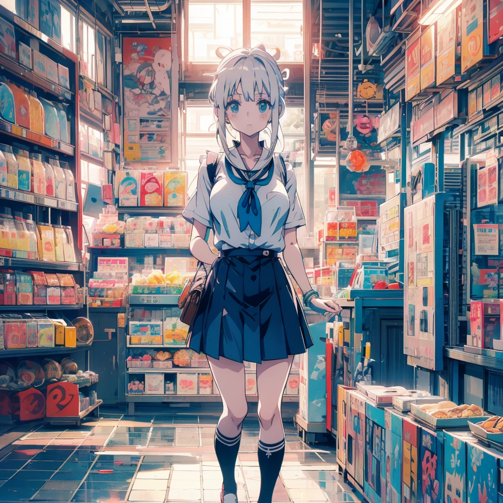 Anime girl holding a bag and a sandwich in her hands, Kantai Collection Style, fubuki, Young Anime Girl, shikamimi, Beautiful anime school girl, gapmoe Yandere, Yandere, Anime Moe Art Style, Cute anime style, Style Anime, Cute girl anime visuals, sayori, rei hiroe, Cute Anime Girl