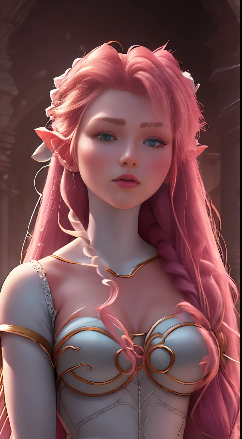 Elfgirl (rose quartz SU-elsa frozen Disney Tinker waifu mezclando modelos .) (ultra fUSION of white and pink hair) Highly detailed CG unity 8k wallpaper, style shot, complex, High detail, dramatic, highest quality movie still image, Very detailed, masterpiece, Best Quality, character design, elsa, elsa from frozen,fusión Diamante Rosa (( dark style)), realistic and ultra detailed rendering style, natural light, sharp character design, (hard focus, 8k), (((Natural skin texture))), 8k textures, soft cinematic lighting, Adobe Lightroom, dark room, HdR, sophisticated, elegant, rich detail, Sharp focus appearance) )), calming tones, frenesí de detalles, intricate detail, Super detail, low contrast, Soft film Lighting, Muted colors, Exposure Mix, HdR, Desteñir, 35mm, f/1.4, THEY ARE LIKE THIS, f16, 25 sec.