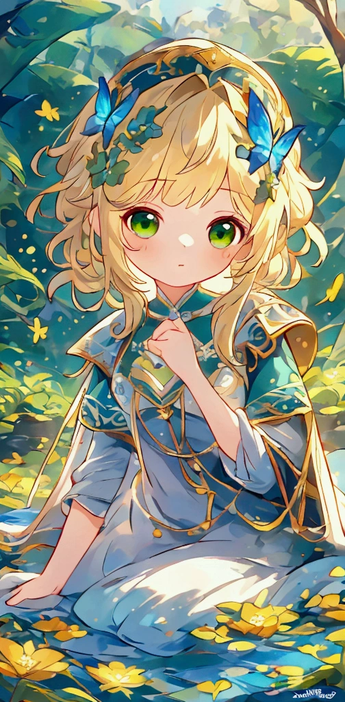 1girl, masterpiece, best quality, 8k, detailed skin texture, detailed cloth texture, beautiful detailed face, intricate details, ultra detailed, a european girl, green eyes, blonde curly hai, 3D character, Medieval Knight