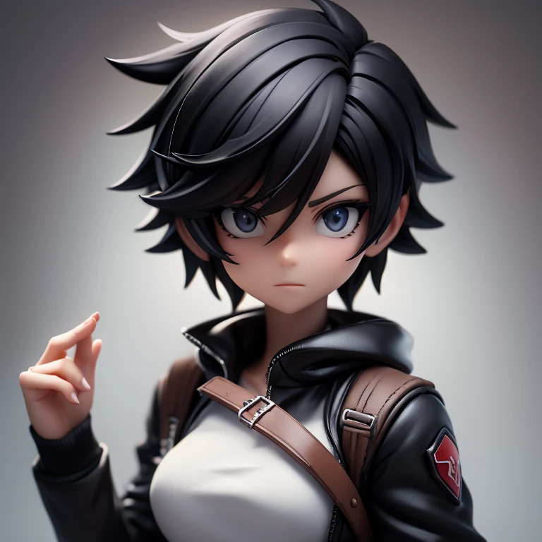 Cool woman,Sharp,face,faceアップ,faceのみ,breast enhancement,boyish,Black Hair,Short Hair,Short Hair,Very Short Hair,Characters only,１Peoples, Front View
