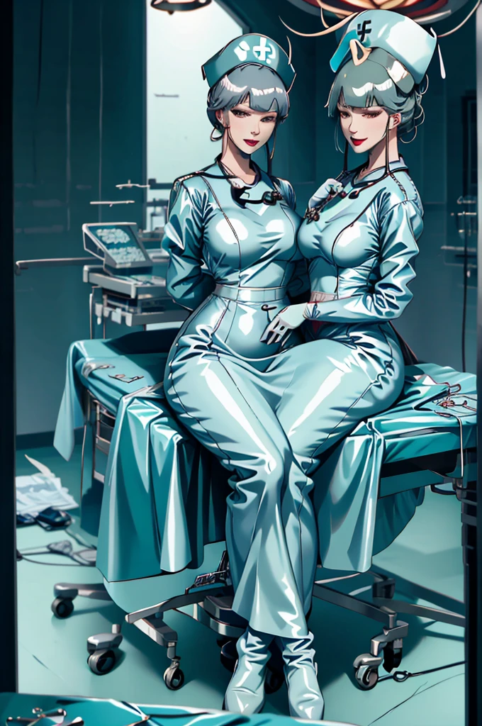 nurse uniform,hospital, latex nurse suit,nurses,busty,elbow gloves,labcoat,grey hair woman,red eyes , gigantic ,medical instruments,asian nurse,two nurses,speculum,examination room,oversize ,big ass ,strap on, lay on table ,legs spreaded,giving birth,gyno chair , dentist,Milf,latex,green uniform,oversize breasts