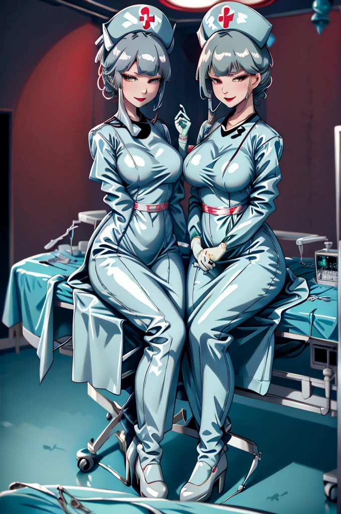 nurse uniform,hospital, latex nurse suit,nurses,busty,elbow gloves,labcoat,grey hair woman,red eyes , gigantic ,medical instruments,asian nurse,two nurses,speculum,examination room,oversize ,big ass ,strap on, lay on table ,legs spreaded,giving birth,gyno chair , dentist,Milf,latex,green uniform,oversize breasts