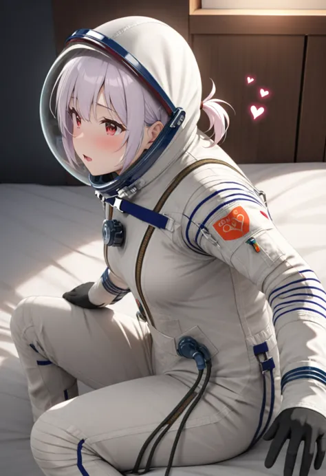 (spacesuit:1.15), white cargo pants, astronaut)bubble helmet, space helmet masturbation, fingering, female_masturbation, grabbin...