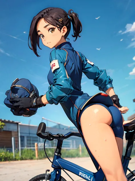 bicycle, riding bicycle,　rinwell,女の子1人,(masterpiece:1.2),(highest quality),(super detailed:1.2),(high resolution),(highest quali...