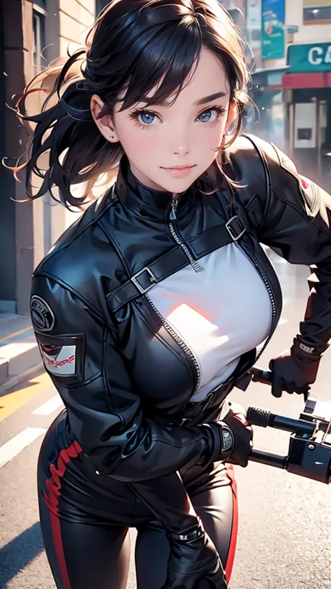 (girl riding a motorcycle:1.2),(random hairstyle),(highest image quality,(8k), ultra-realistic, best quality, high quality, high...