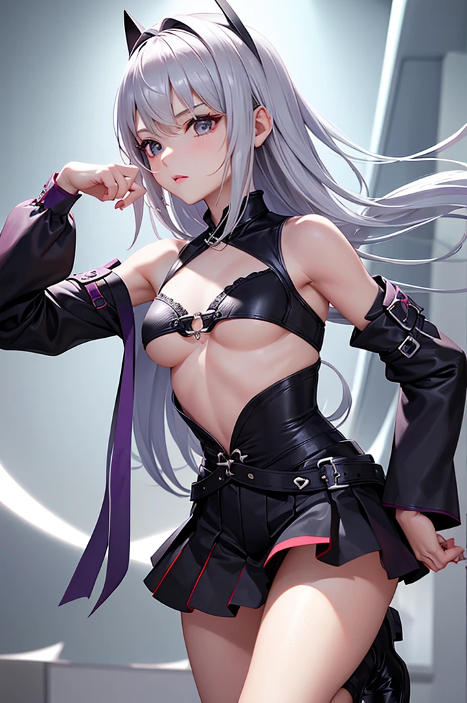 （（high quality、masterpiece、detailed、Normal body、５this finger、accurate、feeble））、beautiful girl ninja（（small、c cup、silver hair、arm behind one side&#39;I&#39;m back））、White risqué ninja costume、white bra、white chain mail、ripped ninja costume、Tattered clothes、subtly erotic、（（（captured ninja、tied up ninja、Full Body Bondage、bondage with rope、restraint、kneel、hands tied behind back、gag with a cloth）））