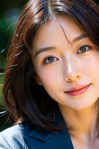 (Beautiful 30 year old Japanese female), cute face, (deeply carved face:0.7), (freckles:0.6), soft light,healthy white skin, shy, (serious face), (sparkling eyes), thin, smile, uniform