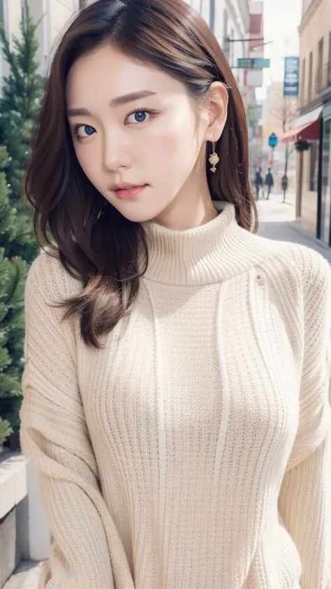 realistic photos of 1 cute korean star, straight hair, white skin, thin makeup, 32 inch breasts size, wearing striped vertical s...