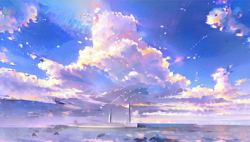 Highest quality、masterpiece、Soft Focus , Bright gradient watercolor , dream-like , White Background、The World of Makoto Shinkai