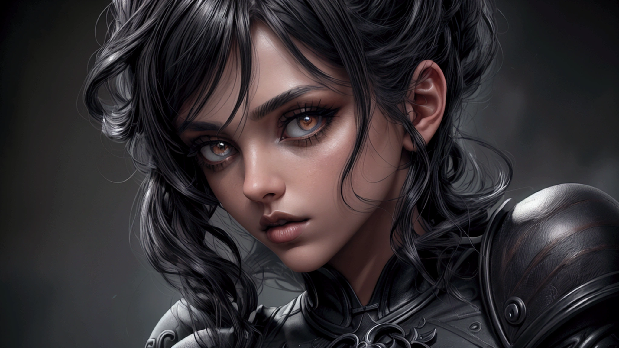 (((full body)), (black boots)), (best quality, 4k, 8k, high resolution, masterpiece: 1.2), ultra detailed, digital painting, character portrait, highly detailed face and eyes, beautiful detailed lips, extremely detailed eyes and face, long eyelashes, cinematic lighting, dramatic lighting, epic fantasy, volumetric lighting, dark fantasy, moody lighting, dramatic composition, intricate details, cinematic angle, dark colors, warm colors