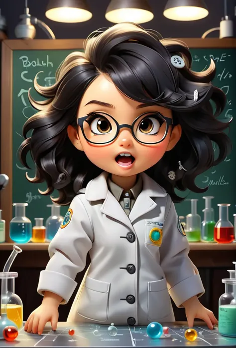 (((chibi baby uhd)))chemistry permaneça com suas carateristícas originais (seus olhos sao cor de mel, usa oculos ) (chibi nao us...