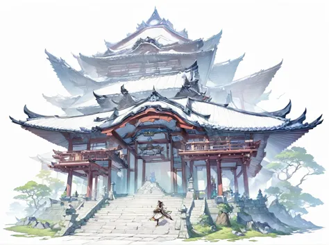 need to create concept art for zenkoji temple, for mmorpg, zenkoji temple is a sacred place in our game, set in a japanese setti...