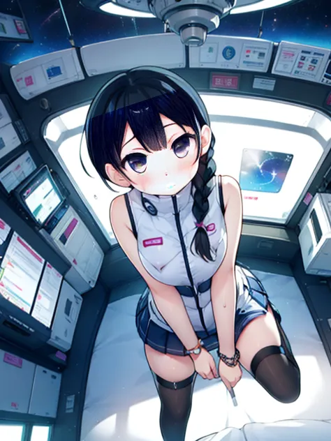 (Highest quality), (masterpiece), 1080P, High resolution, 4K, 8k, Inside the space station、Futuristic room、Thigh straps, Shootin...