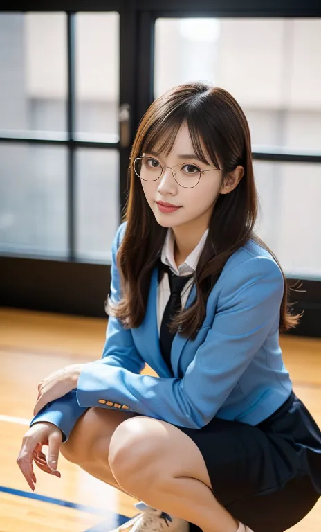 (a gorgeous chinese lady, age 28, professional high-school lecturer & basketball coach, wearing formal office attire, blazers, s...