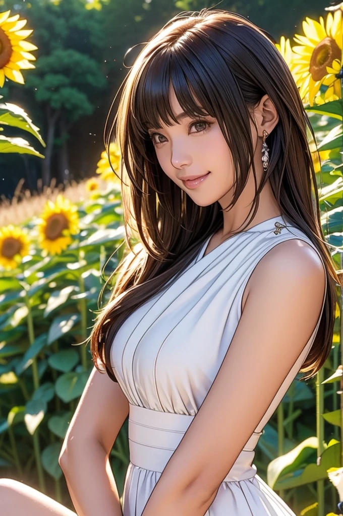 image quality:Highest Quality
Camera Focus: Blur the background
light:sidelight
person:20-year-old female,Japanese,
trace: Gal model trace sunflower field、Bright light、
Daytime hairstyles: Short Bob、With bangs
dress:Galシースルーカジュアルパステルピンク表情: The best smile、Gal
