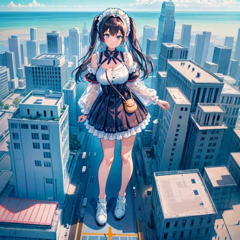 perspective from above giantess giant girl
masterpiece unreal engine anime style delicate picture 4k 90's giant crowd amusement ...