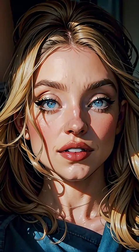 sydney sweeney, blonde, cumshot, 4k, alta definicion, hiper realista