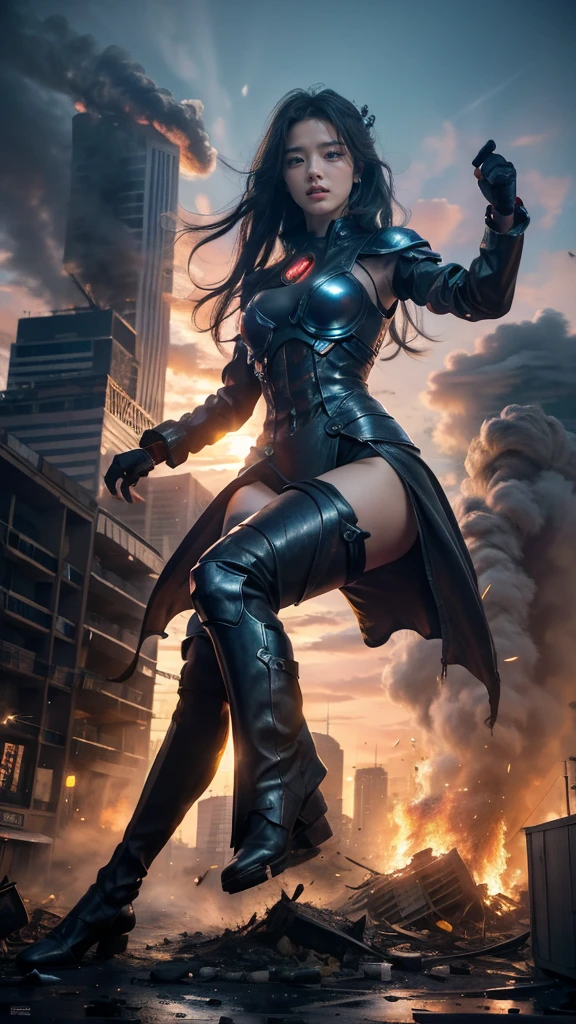 (Giantess element, high resolution, high quality, accurate body structure, detailed body), focus on girl,
BREAK,
Sexy, battle suit, towering giant girl, looking up at approaching woman from below, giant attacks city, cute, girl destroying small town,
mischievous expression, white skin, smiling, trampling, walking, trampling, anatomically correct, accurate human body, accurate skeleton, full body portrait, light beam from girl's hand, shock wave from girl's hand, magic,
BREAK,
destroying small town, rubble, burning small town, destroyed small building, collapsed highway, car being crushed, evacuation of residents, sunset, burning small town, rubble scattered at feet, taller than skyscrapers, big impact, increasing destructive elements, making city smaller, rampaging, city, building,
BREAK,
Girl and dragon,
BREAK,
Blue eyes, monster, fighting dragon, dragon flying in the sky background,