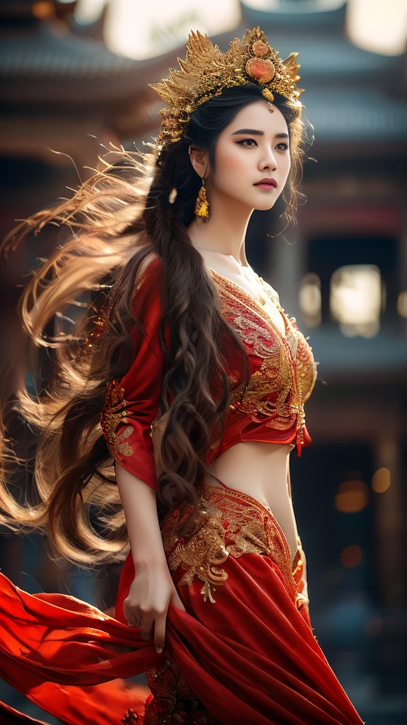 Generate an old monk，Wearing a red cassock，Sitting cross-legged in the temple，Hands together，Dusk light，close up，delicate face，Beautiful scenery，HD details, A woman in a white dress and veil is posing., She dresses up as a belly dancer., gracefully belly dance pose, beautiful costume, Intricate costume, High quality drama costumes, beautiful and elegant, white hanfu, Inspired by Tang Di, this tradition, traditional beauty, belly dance, Dilraba Dilmurat, Chinese dress, Very beautiful Enga style, ภาพระยะใกล้ของผู้หญิงในชุดขาวมีผ้าคลุมหน้า, เธอแต่งตัวเป็นนักเต้นระบำหน้าท้อง, gracefully การเต้นรำหน้าท้อง pose, โมเดลจีนที่งดงาม, ประเพณีนี้, ชุดจีน, คอสเพลย์ที่หรูหรา, การเต้นรำหน้าท้อง, เครื่องแต่งกายที่สวยงาม, กำลังมาแรงที่ cgstation, แรงบันดาลใจจากหวงจี, เครื่องแต่งกายคุณภาพสูง, เครื่องแต่งกายประดับด้วยเพชรพลอย, ฮานฟู่สีขาว