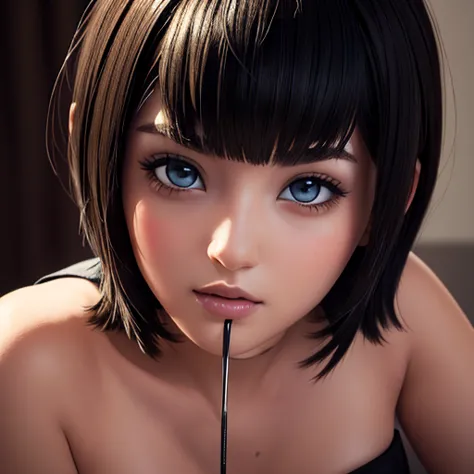 {masterpiece},{the best quality},{1 girl}, beautiful, amazing, beautiful detailed eyes, black eyes, short hair, black hair,detai...