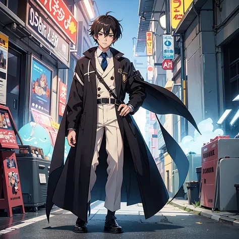 make me a picture of a male anime character standing straight