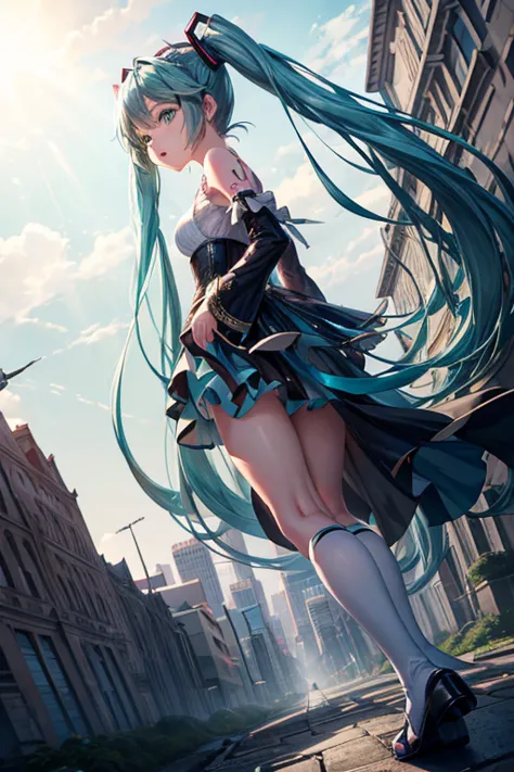 (masterpiece), highest quality, expressive eyes, perfect face, hatsune miku, dominant, queen, glare, pitiful look, gts, looming,...