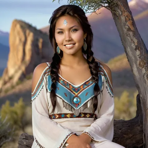 (grainy:0.5), cinematic, beautiful girls 25 year old native american,fantasy,(solo:1.3), detailed eyes, detailed face, detailed ...