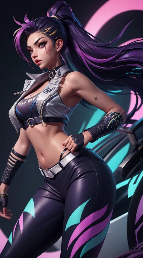 kda akali, front view, big ass, perfect breast, beautiful, sexy, slim, cute, highly detailed, deep focused image, realistic full...