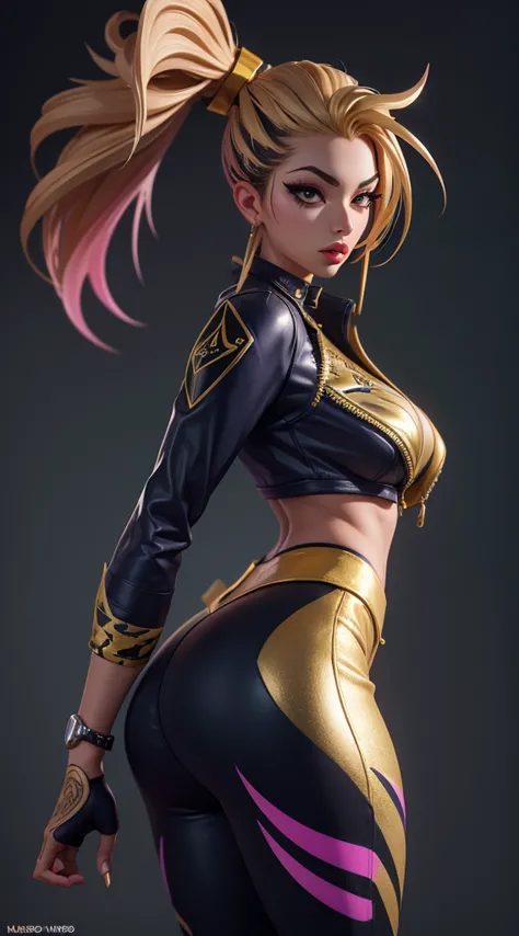 kda akali, front view, big ass, perfect breast, beautiful, sexy, slim, cute, highly detailed, deep focused image, realistic full...