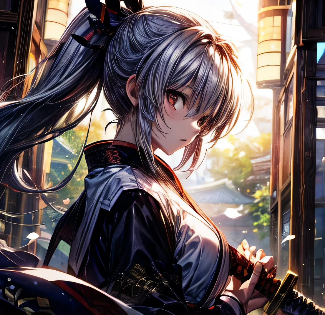 　Black Hair　Ponytail Long　Yagyu Shinkage-ryu swordsmanship　Presence　Fit　Menkyo Kaiden　Tosei Gusoku　armor　Japanese sword　Beauty　
