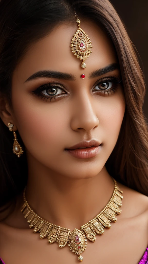 ((masterpiece: 1.2)), beautiful and aesthetic girl, ((1girl)), extreme detailed, highest detailed image, ((detailed eyes, lips)), ((light particles)), jewellery, sexy, Indian, Full shot.