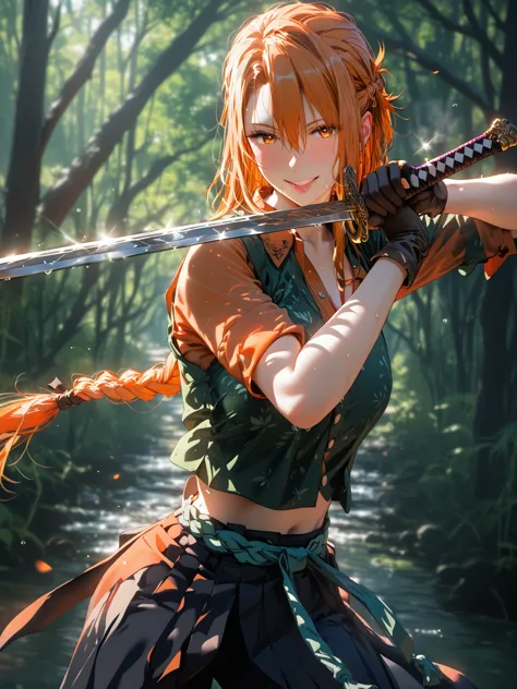 score_9, score_8_up, score_7_up, score_6_up, uncensored, asuna yuuki, orange hair, fold, braid, long hair, orange eyes, naughty ...